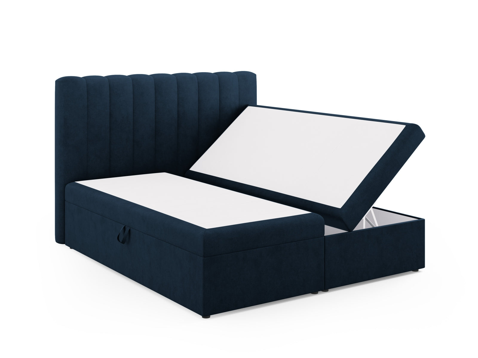 Entdecken Sie das Kelp Boxspring Bett Set von Micadoni: stilvolles Kopfteil, stabile Boxspring und hochwertige Matratze mit Topper für erholsamen Schlaf.