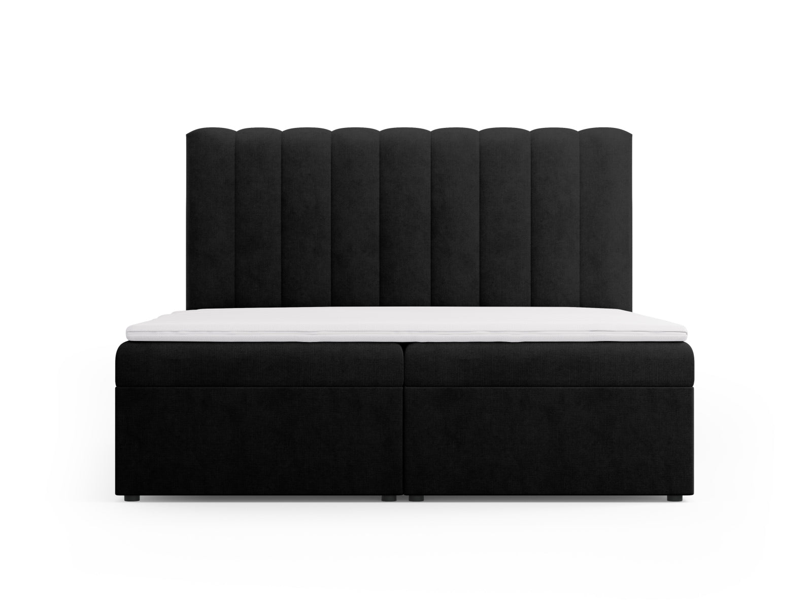 Kelp Boxspring Bett Set: Headboard + Box Springs/Matratze + Matratze Topper in Black präsentiert im Onlineshop von KAQTU Design AG. Bett ist von Micadoni