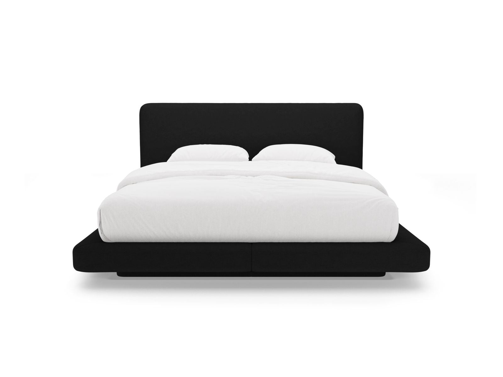 Elegantes Linea Bett mit 180 cm Kopfteil in stilvollem Schwarz, ideal für moderne Schlafzimmer, von Micadoni.