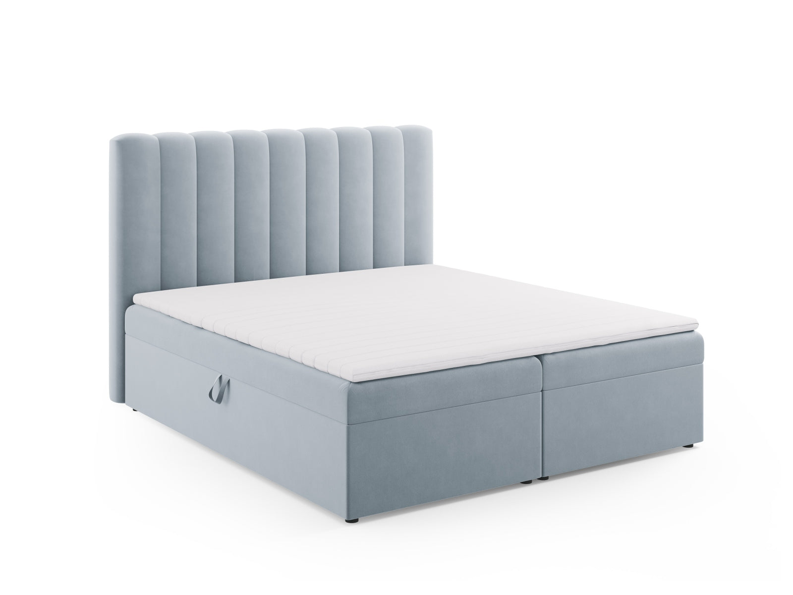Erleben Sie ultimativen Schlafkomfort mit dem Kelp Boxspring Bett Set von Micadoni: elegantes Kopfteil, robuste Boxspring und luxuriöse Matratze mit Topper.