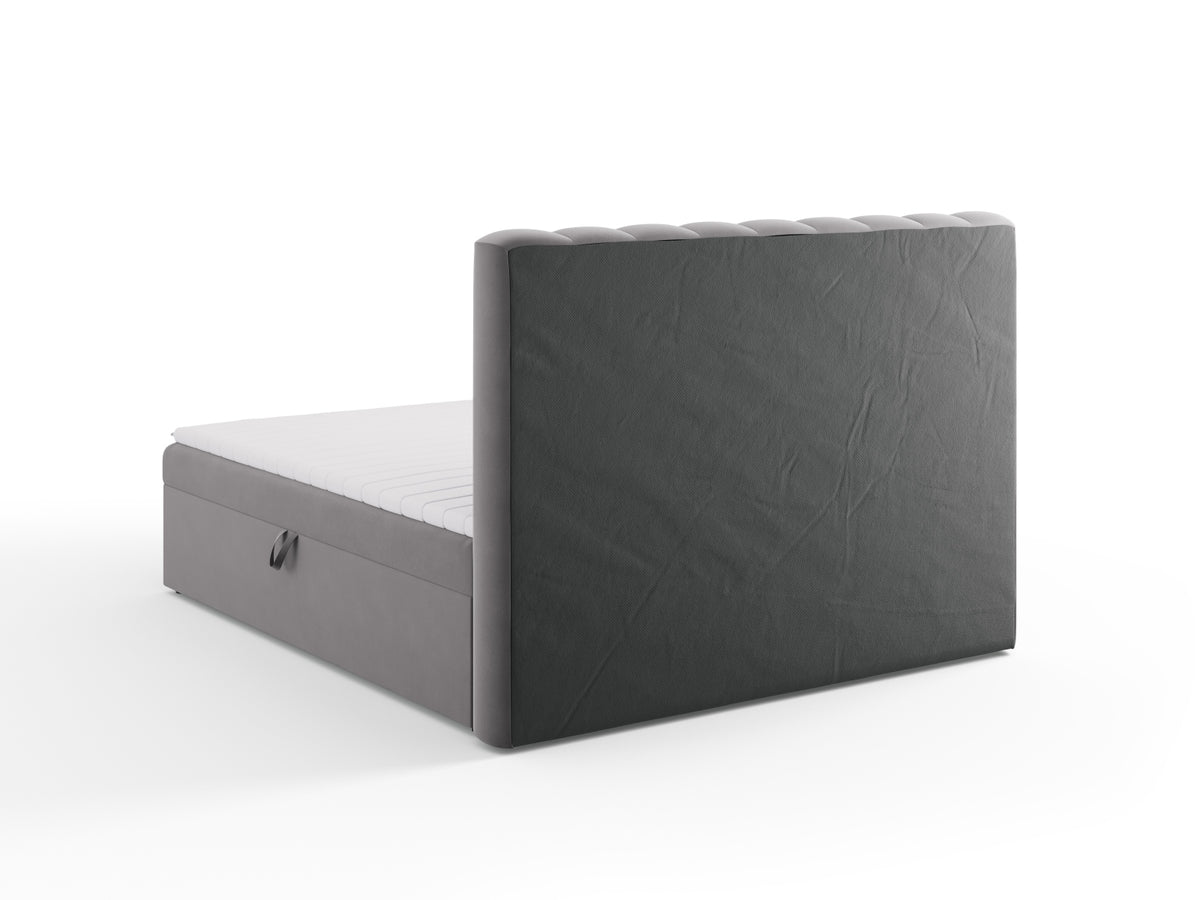 Kelp Boxspringbett Set 180cm: Headboard + Box Springs/Matratze + Matratze Topper in Grey-Bluvel präsentiert im Onlineshop von KAQTU Design AG. Bett ist von Micadoni