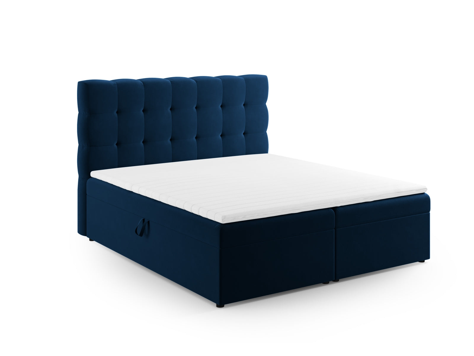 Mamaia Boxspringbett-Set: Headboard + Boxspringmatratze und Topper 180cm in Royal Blue/Schwarz-Bluvel präsentiert im Onlineshop von KAQTU Design AG. Bett ist von Micadoni