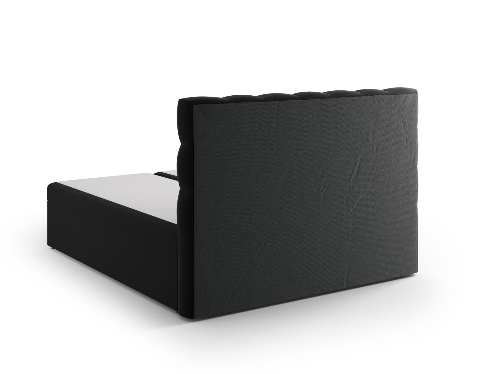 Luxuriöses Mamaia Boxspringbett-Set in edlem Schwarz, bestehend aus Kopfteil, Boxspringmatratze und Topper für optimalen Schlafkomfort.