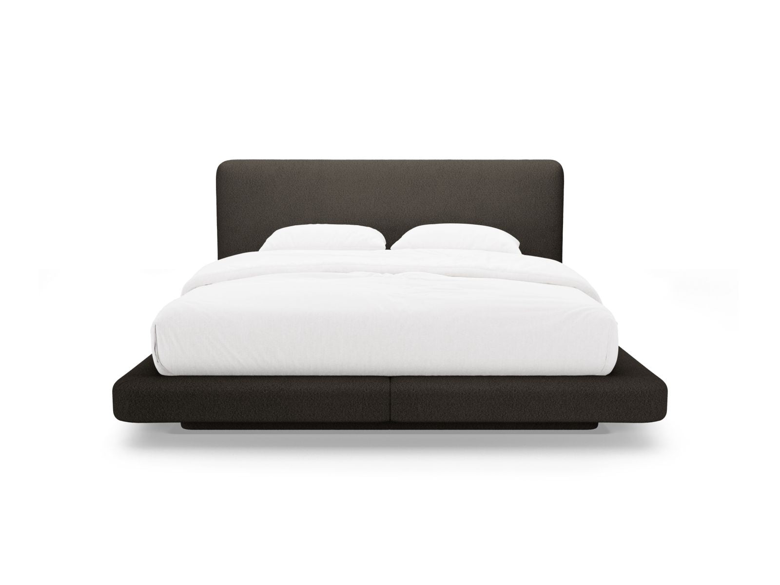 Elegantes Linea Bett mit 200 cm Kopfteil in Braun-Baloo, ideal für stilvolle Schlafzimmer, erhältlich bei KAQTU Design AG.