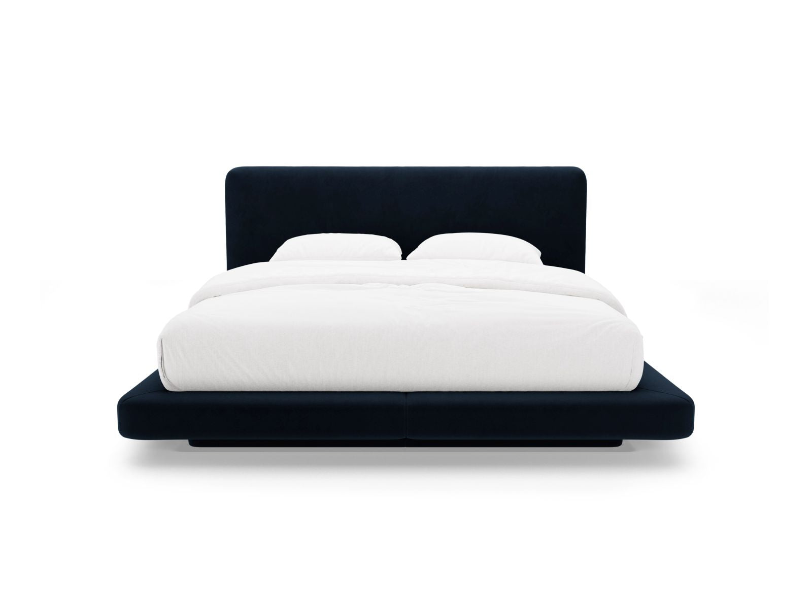 Elegantes Linea Bett mit 200 cm Kopfteil in Royal Blue-Magic Velvet, stilvoll und modern, ideal für jedes Schlafzimmer.