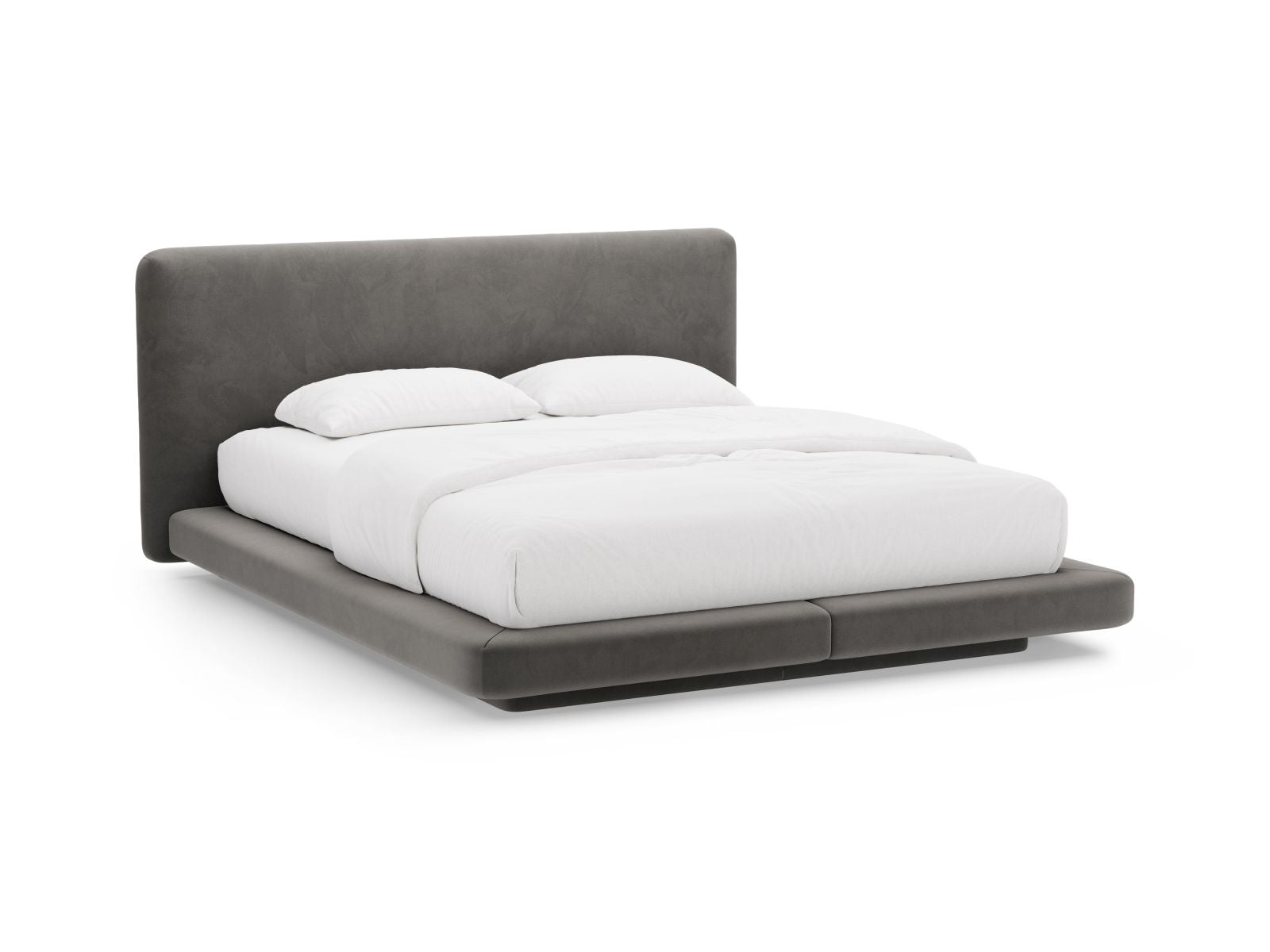 Linea Bett mit Kopfteil 200cm in Dark Grey-Magic Velvet präsentiert im Onlineshop von KAQTU Design AG. Bett ist von Micadoni
