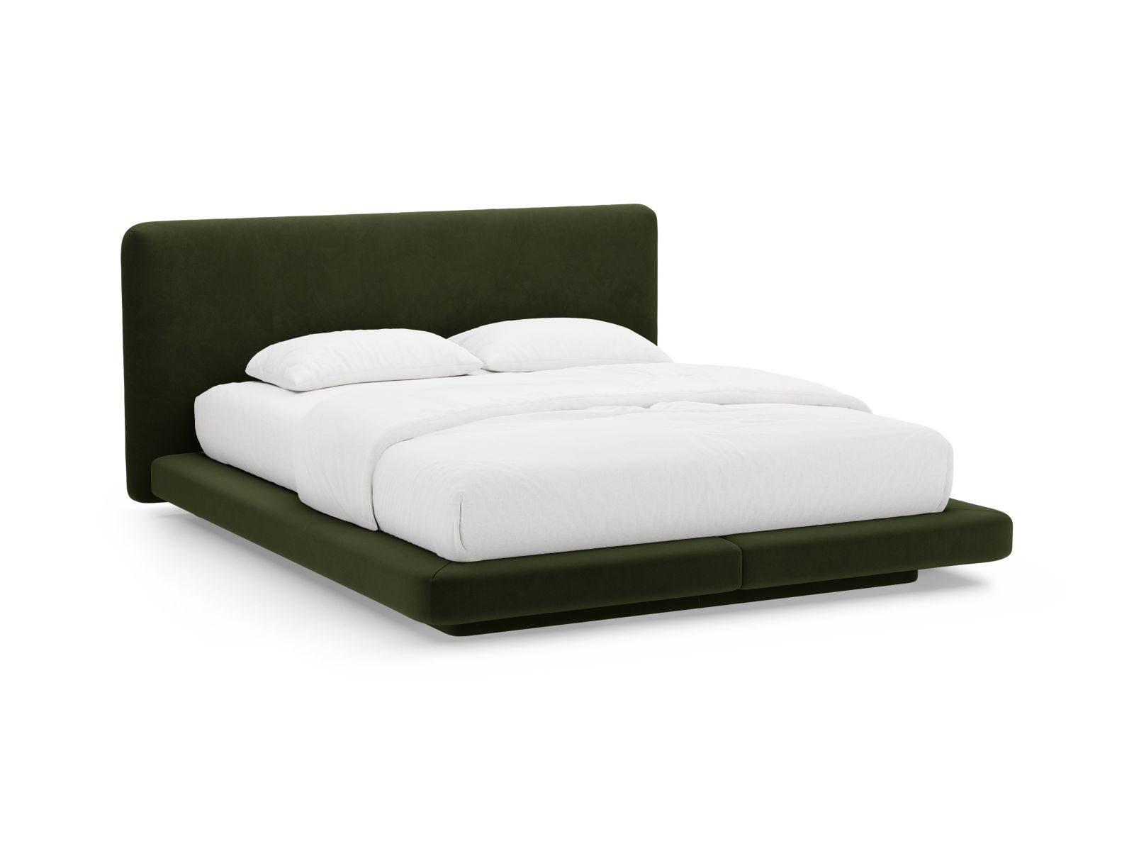 Linea Bett mit Kopfteil 200cm in Army Green-Magic Velvet präsentiert im Onlineshop von KAQTU Design AG. Bett ist von Micadoni