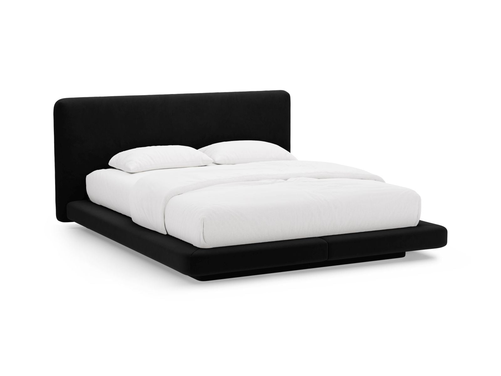 Linea Bett mit Kopfteil 200cm in Black-Magic Velvet präsentiert im Onlineshop von KAQTU Design AG. Bett ist von Micadoni
