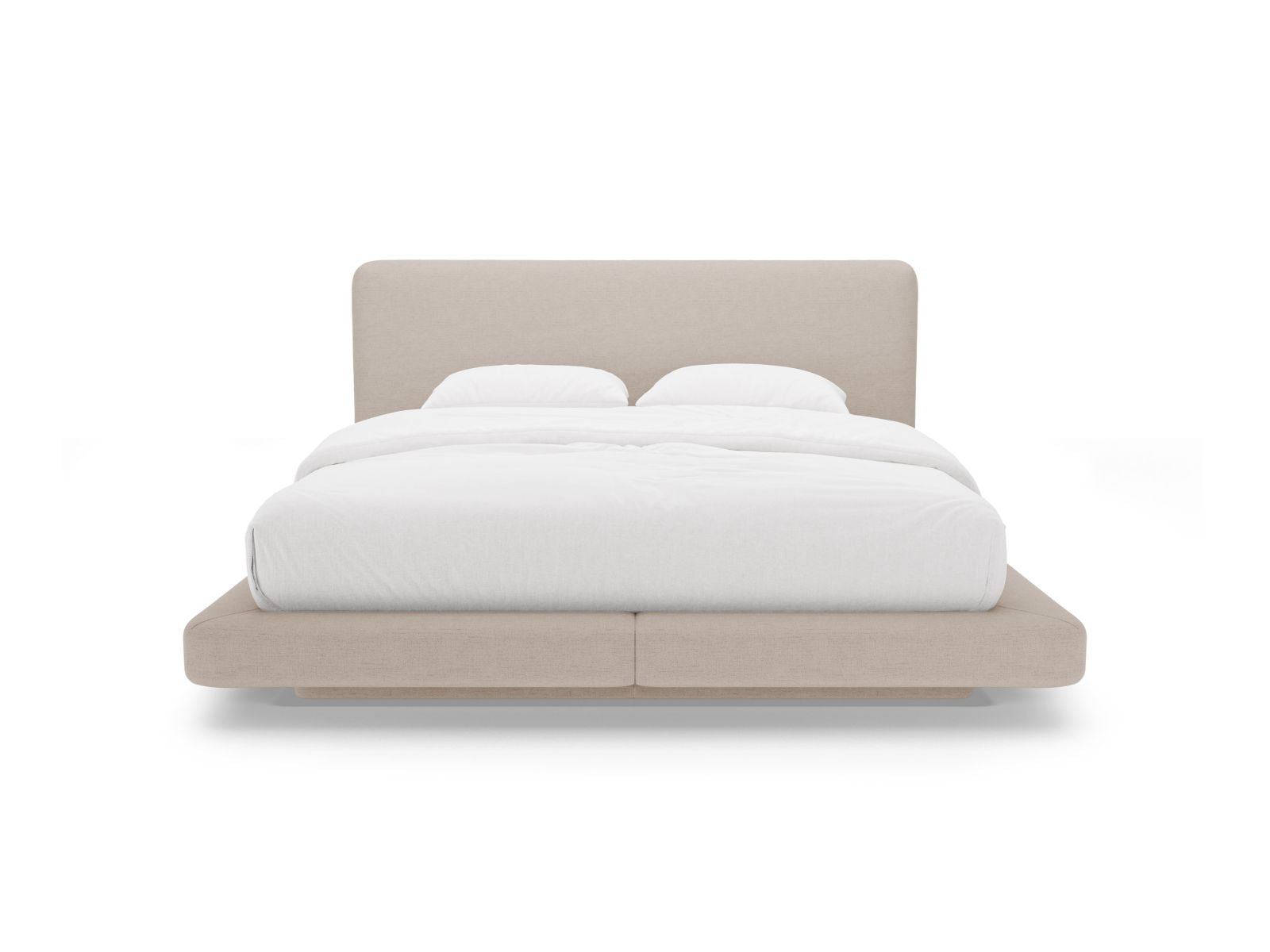 Elegantes Linea Bett mit 200 cm Kopfteil in stilvollem Cappuccino-Moly, ideal für moderne Schlafzimmer, von Micadoni.