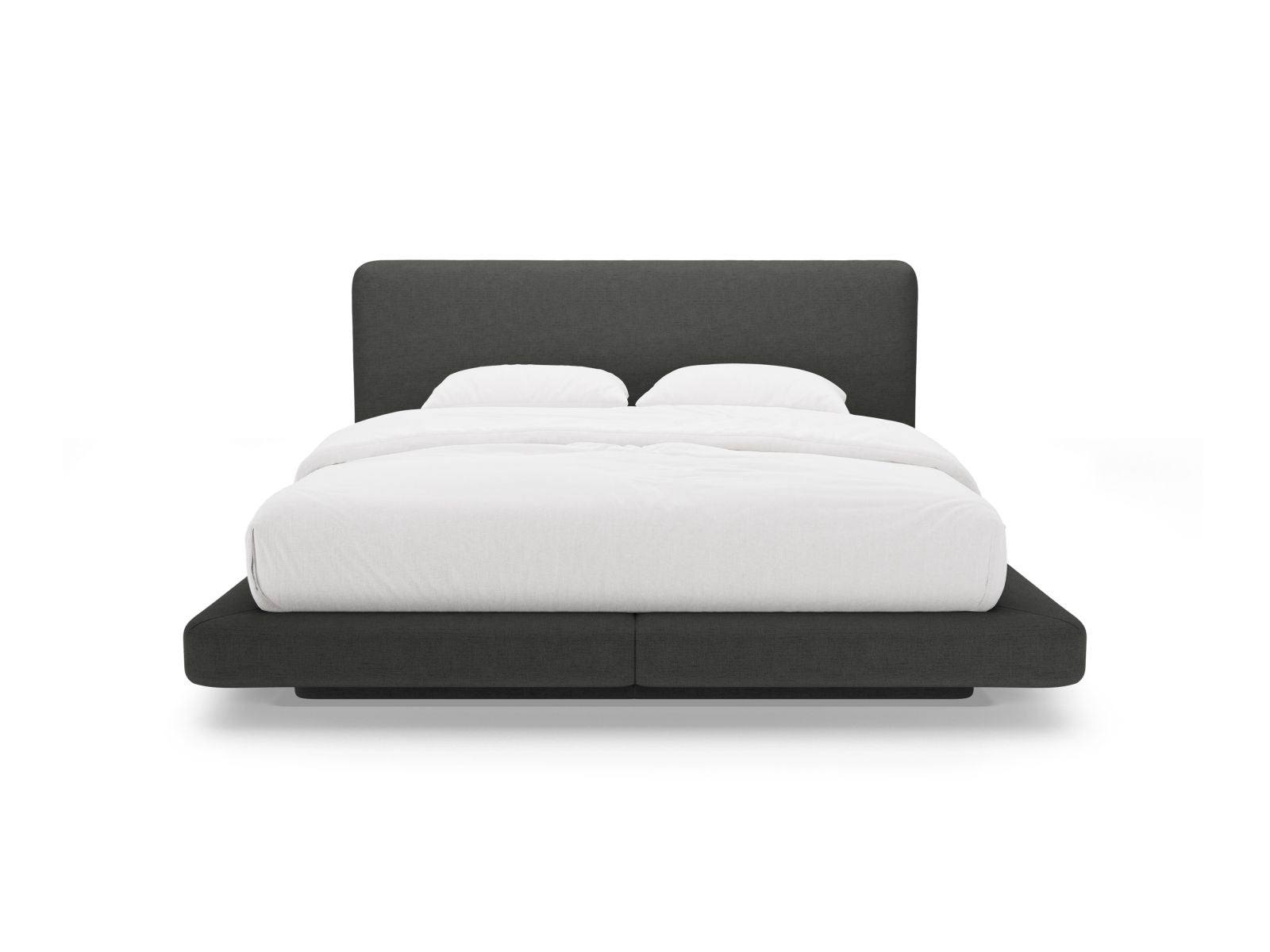 Elegantes Linea Bett mit 200 cm Kopfteil in Anthrazit von Micadoni, ideal für stilvolle Schlafzimmergestaltung.