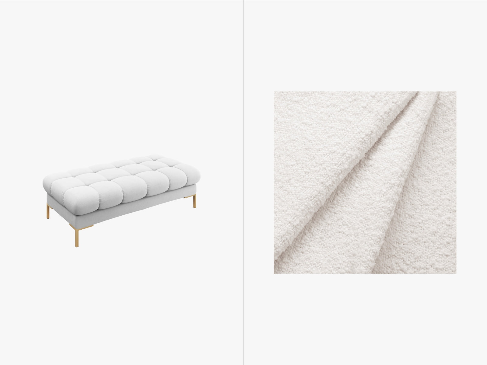 Mamaia Bank 2 Sitzer in White/Gold präsentiert im Onlineshop von KAQTU Design AG. Sitzbank ist von Micadoni