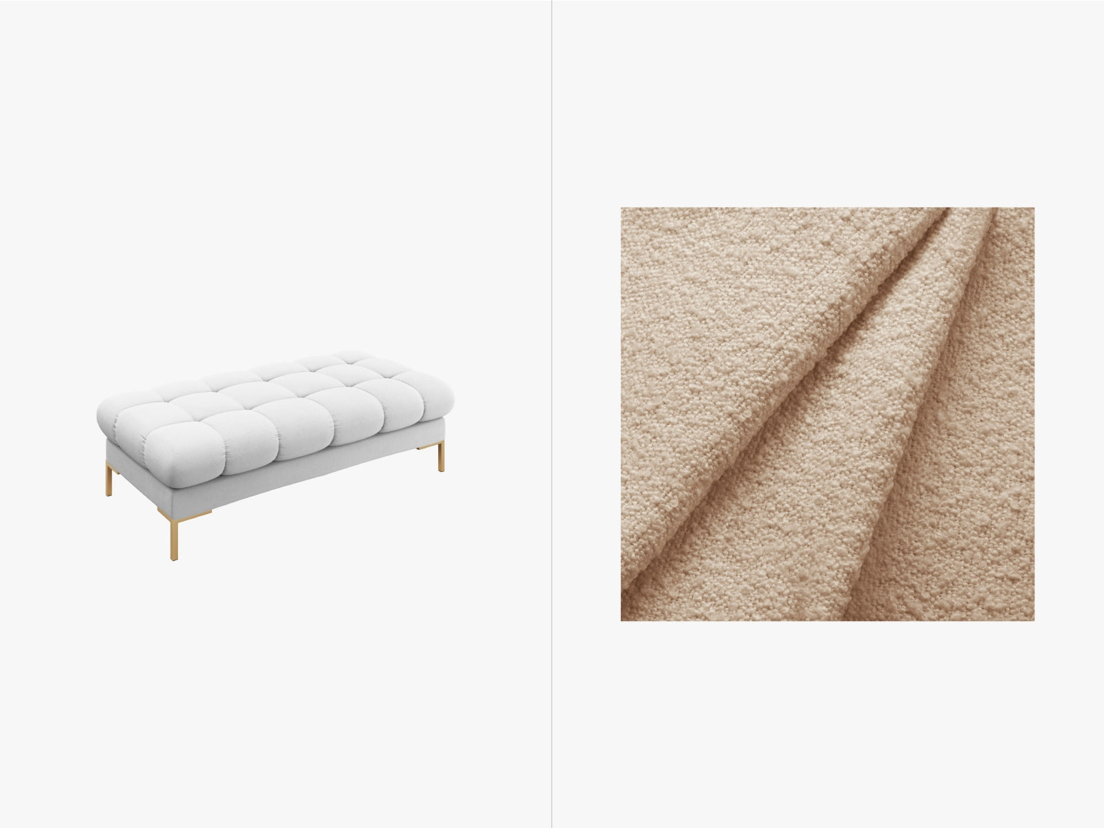 Mamaia Bank 2 Sitzer in Beige/Gold präsentiert im Onlineshop von KAQTU Design AG. Sitzbank ist von Micadoni