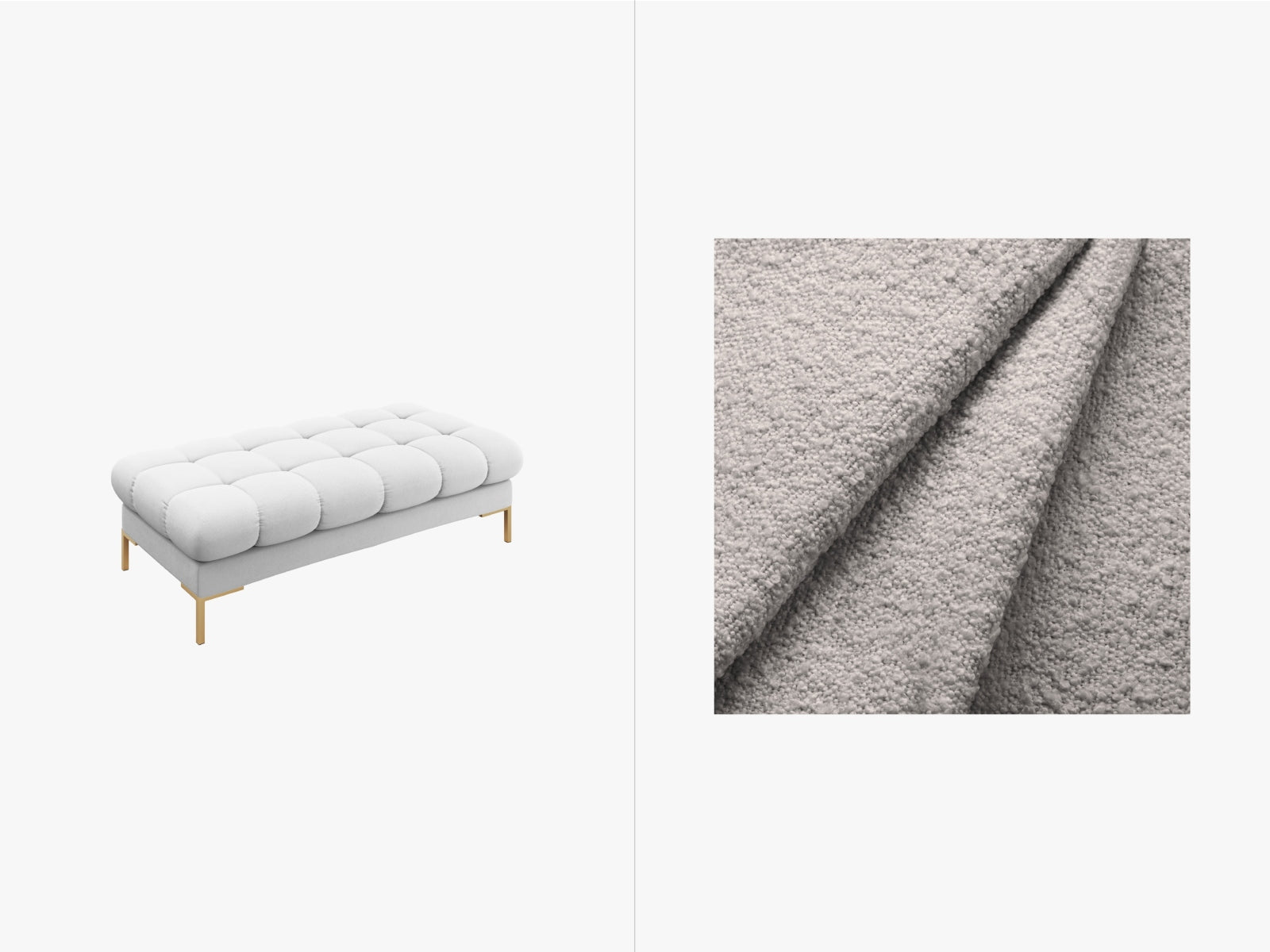 Mamaia Bank 2 Sitzer in Light Grey/Gold präsentiert im Onlineshop von KAQTU Design AG. Sitzbank ist von Micadoni