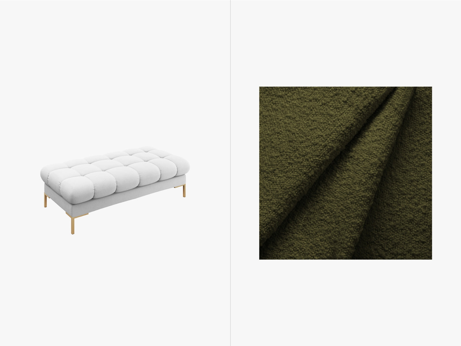 Mamaia Bank 2 Sitzer in Dark Olive Green/Gold präsentiert im Onlineshop von KAQTU Design AG. Sitzbank ist von Micadoni