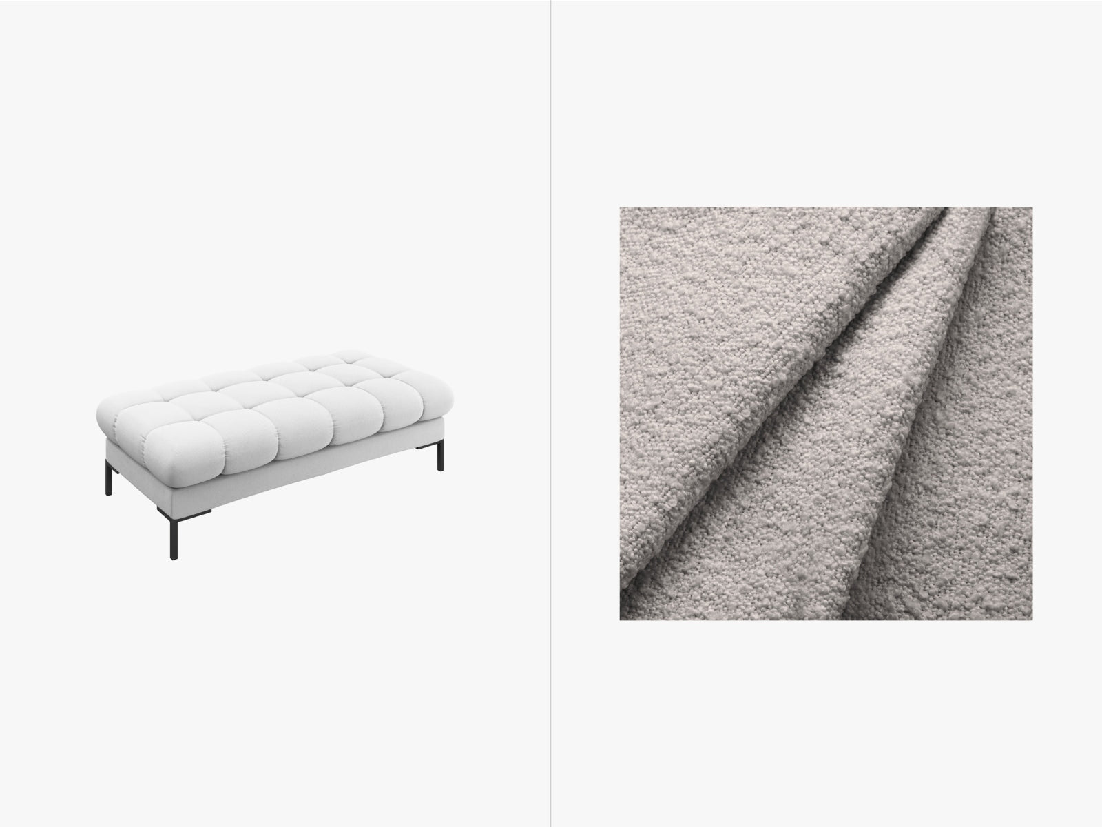 Mamaia Bank 2 Sitzer in Light Grey/Schwarz präsentiert im Onlineshop von KAQTU Design AG. Sitzbank ist von Micadoni