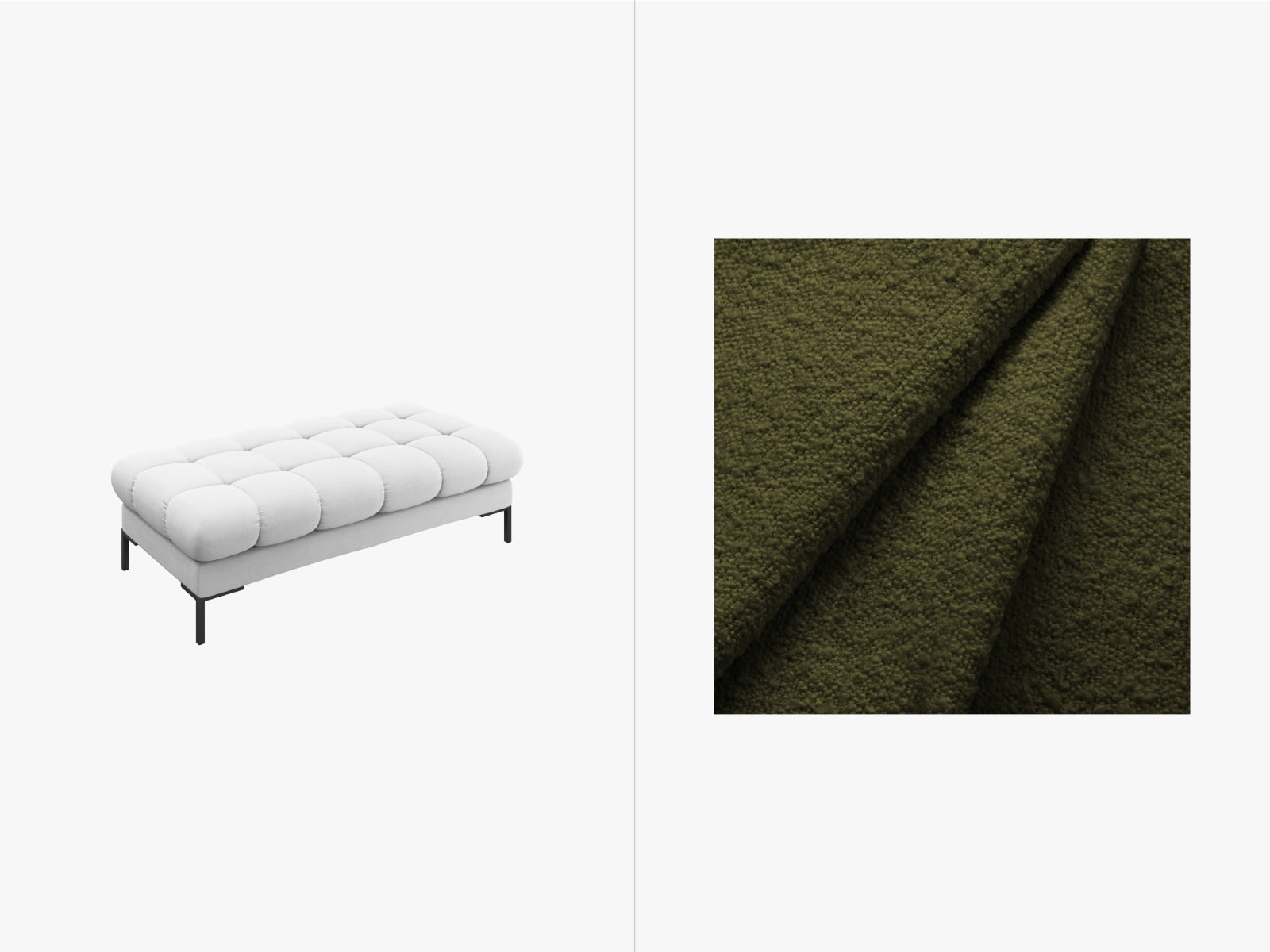 Mamaia Bank 2 Sitzer in Dark Olive Green/Schwarz präsentiert im Onlineshop von KAQTU Design AG. Sitzbank ist von Micadoni