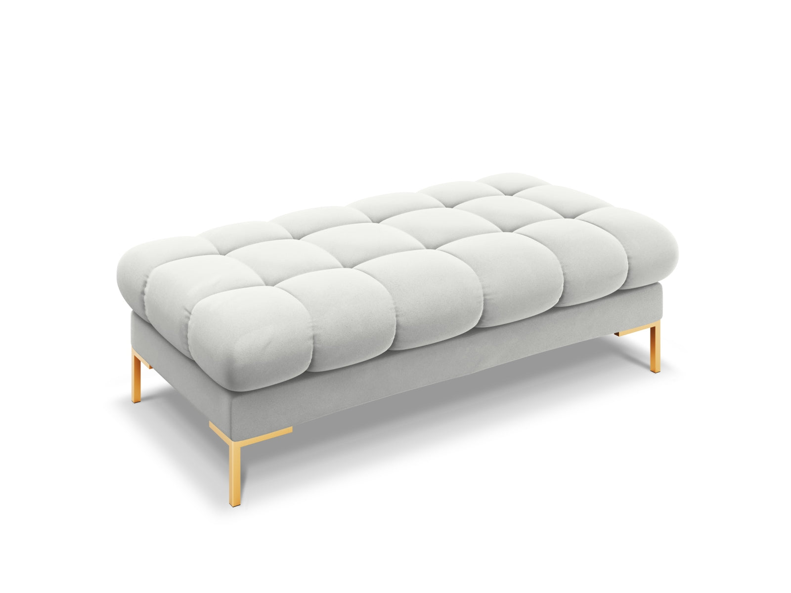Mamaia Velour Bank 2 Sitzer in Silver/Gold präsentiert im Onlineshop von KAQTU Design AG. Sitzbank ist von Micadoni