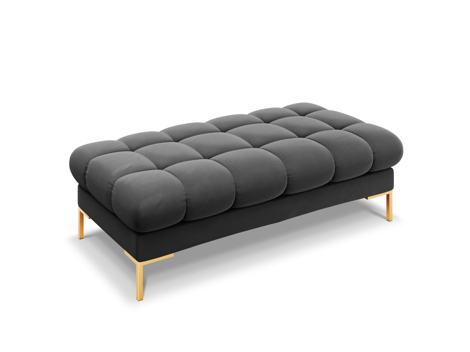 Mamaia Velour Bank 2 Sitzer in Dark Grey/Gold präsentiert im Onlineshop von KAQTU Design AG. Sitzbank ist von Micadoni