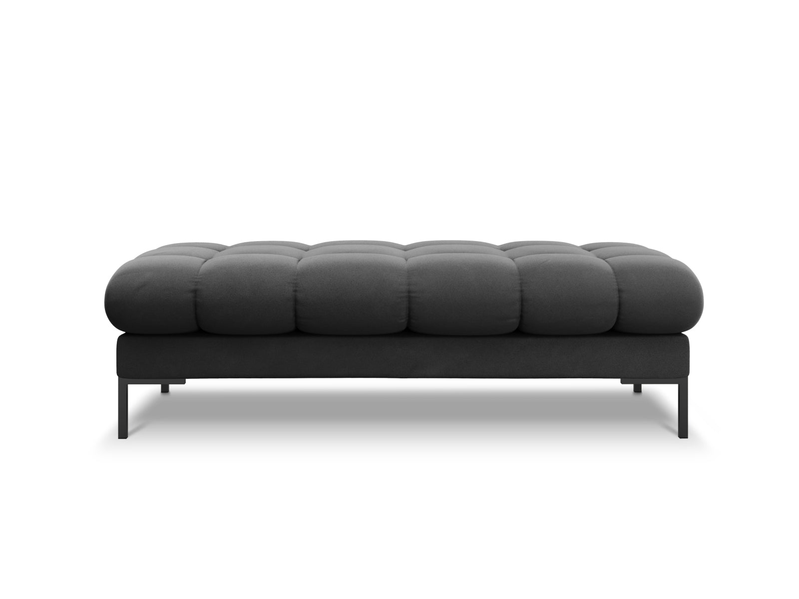 Elegante Mamaia Velour Bank für zwei Personen in stilvollem Dunkelgrau, ideal für modernes Wohndesign und Komfort. Perfekt für jedes Wohnzimmer.