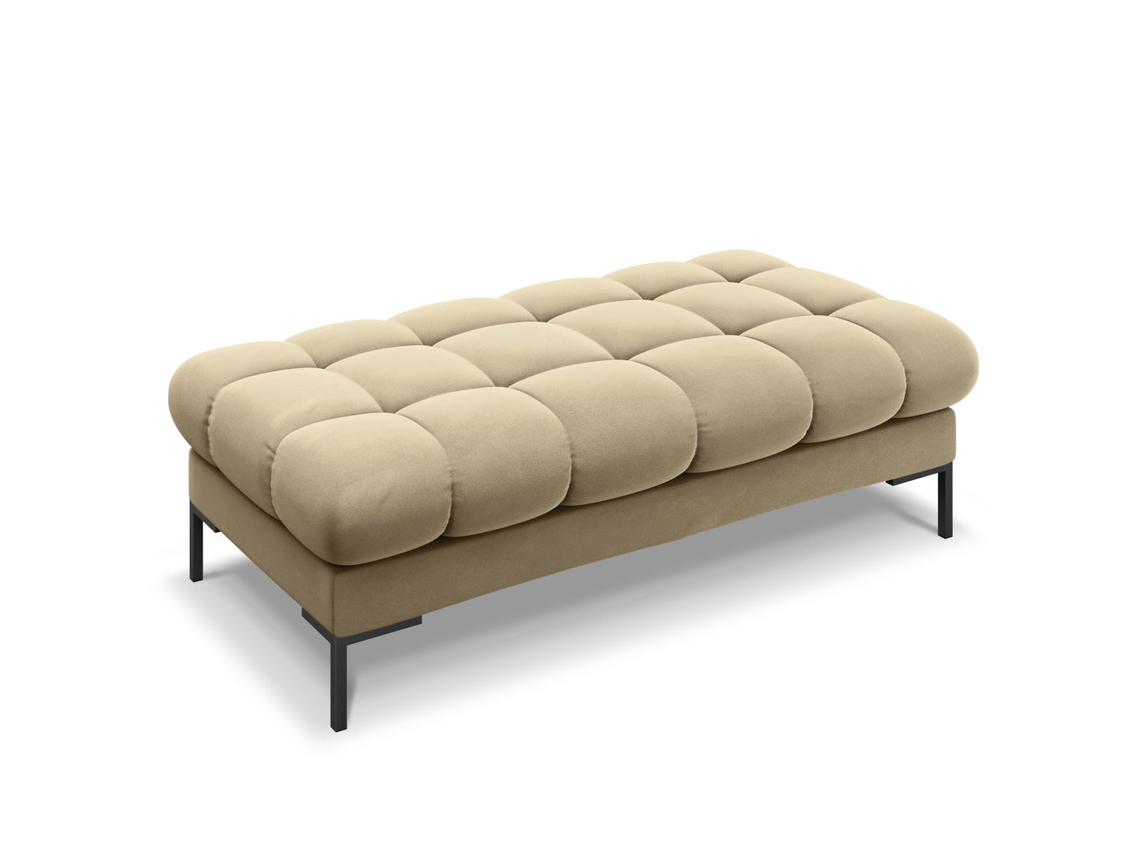 Mamaia Velour Bank 2 Sitzer in Beige/Schwarz-Bluvel präsentiert im Onlineshop von KAQTU Design AG. Sitzbank ist von Micadoni