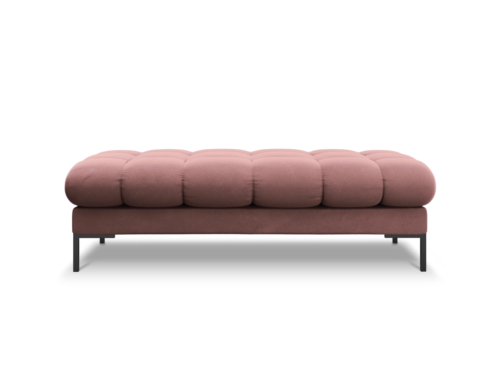 Elegante Mamaia Velour Bank für zwei Personen in stilvollem Pink und Schwarz, ideal für moderne Wohnräume und gemütliche Sitzgelegenheiten.
