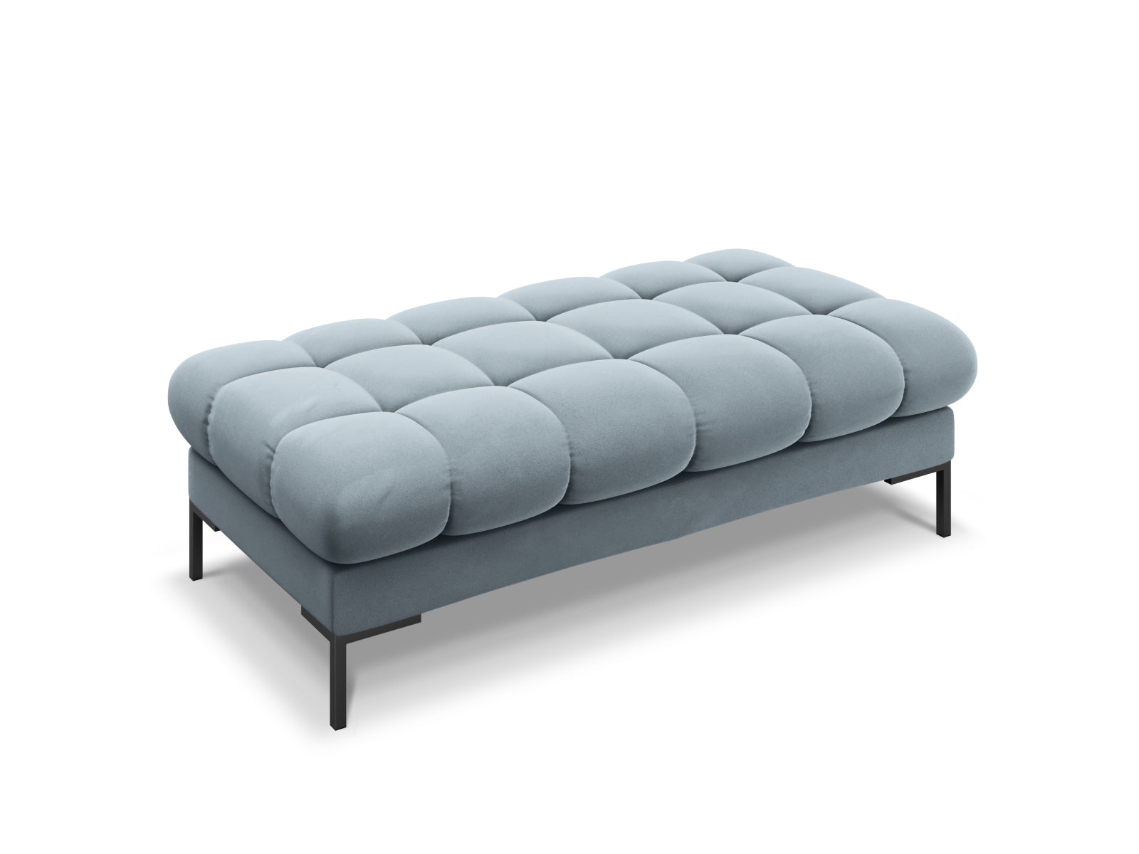 Mamaia Velour Bank 2 Sitzer in Light Blue/Schwarz-Bluvel präsentiert im Onlineshop von KAQTU Design AG. Sitzbank ist von Micadoni