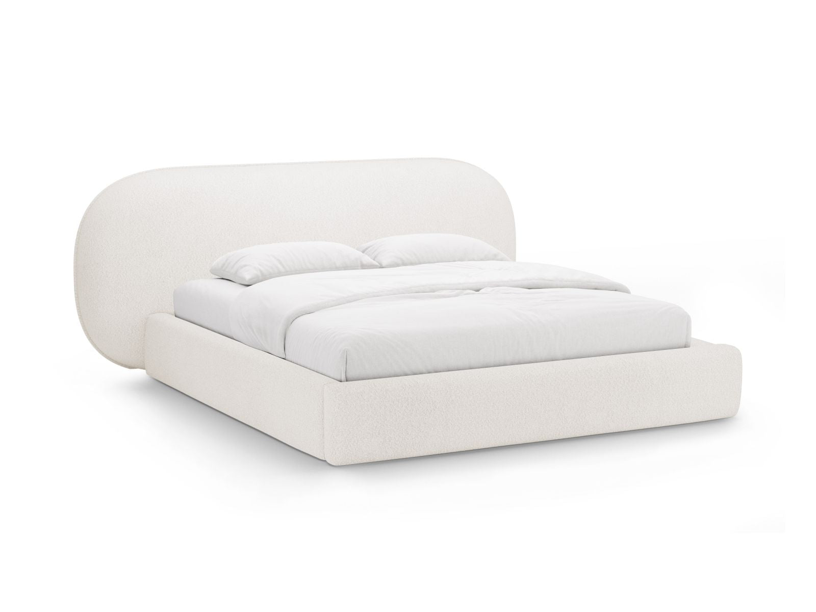 Ovalo Bett mit Stauraum mit Kopfteil 140cm in White-Baloo präsentiert im Onlineshop von KAQTU Design AG. Bett ist von Micadoni