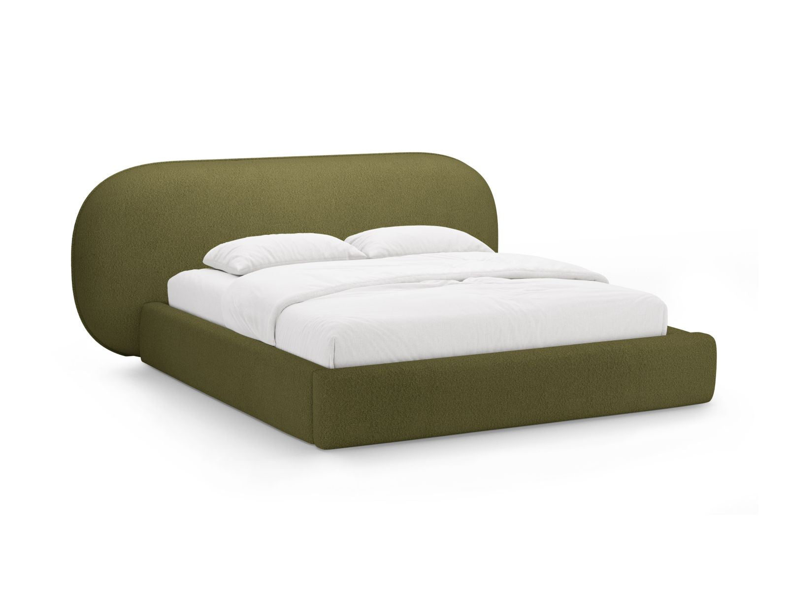Ovalo Bett mit Stauraum mit Kopfteil 140cm in Dark Olive Green-Baloo präsentiert im Onlineshop von KAQTU Design AG. Bett ist von Micadoni