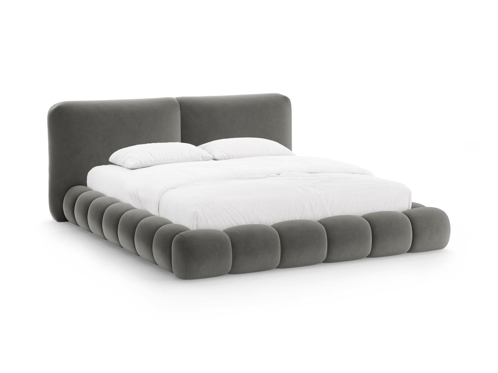 Solange Bett mit Stauraum mit Kopfteil 140cm in Dark Grey-Magic Velvet präsentiert im Onlineshop von KAQTU Design AG. Bett ist von Micadoni