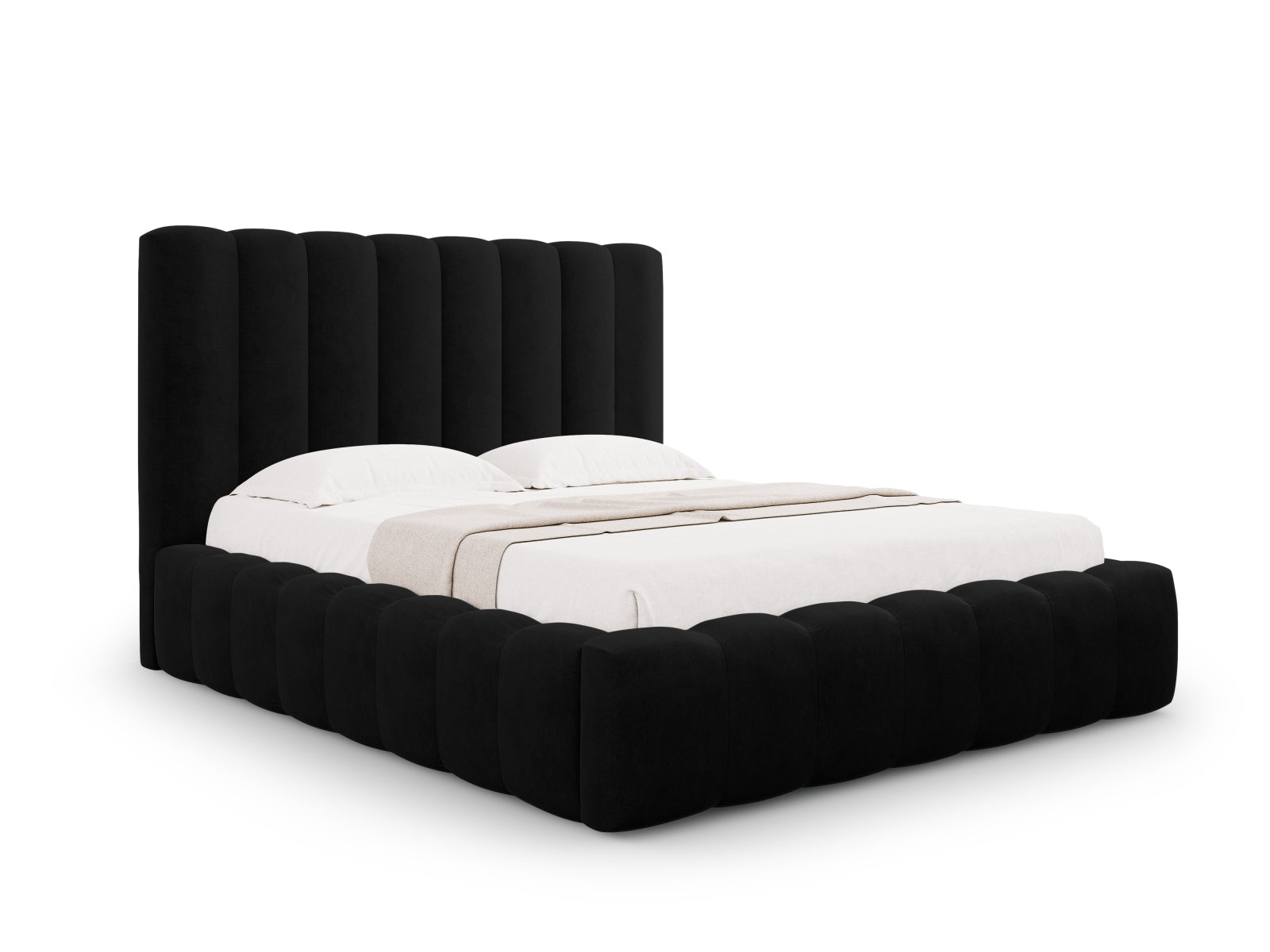 Kelp Bett mit Stauraum und Headboard in Black präsentiert im Onlineshop von KAQTU Design AG. Bett ist von Micadoni