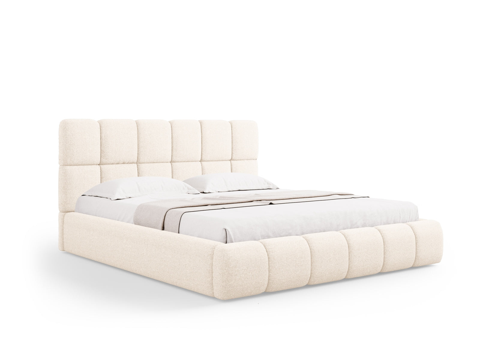 Bellis Bett mit Stauraum und Headboard 140cm in Light Beige-Haga präsentiert im Onlineshop von KAQTU Design AG. Bett ist von Micadoni