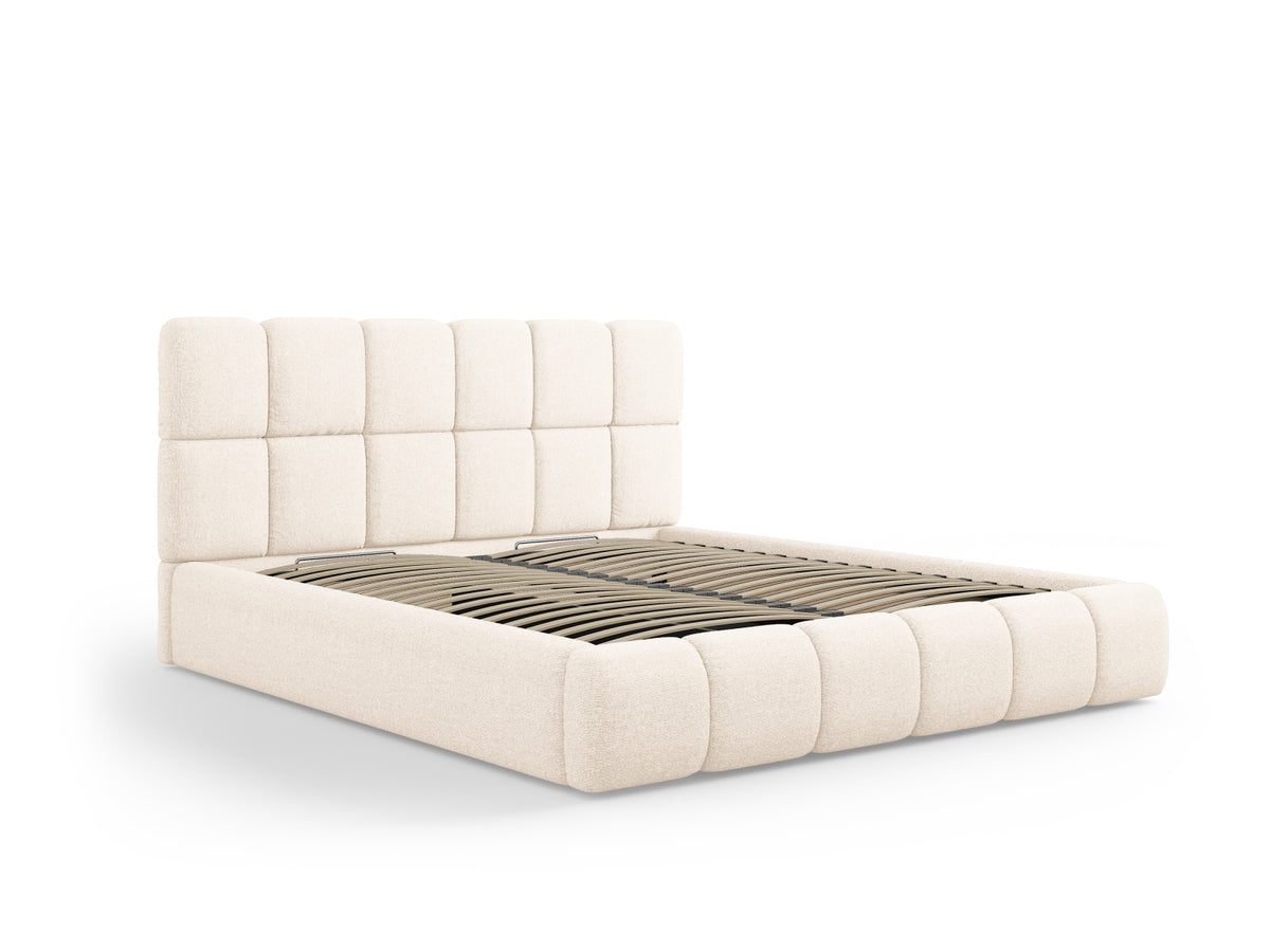 Bellis Bett mit Stauraum und Headboard 140cm in Light Beige-Haga präsentiert im Onlineshop von KAQTU Design AG. Bett ist von Micadoni