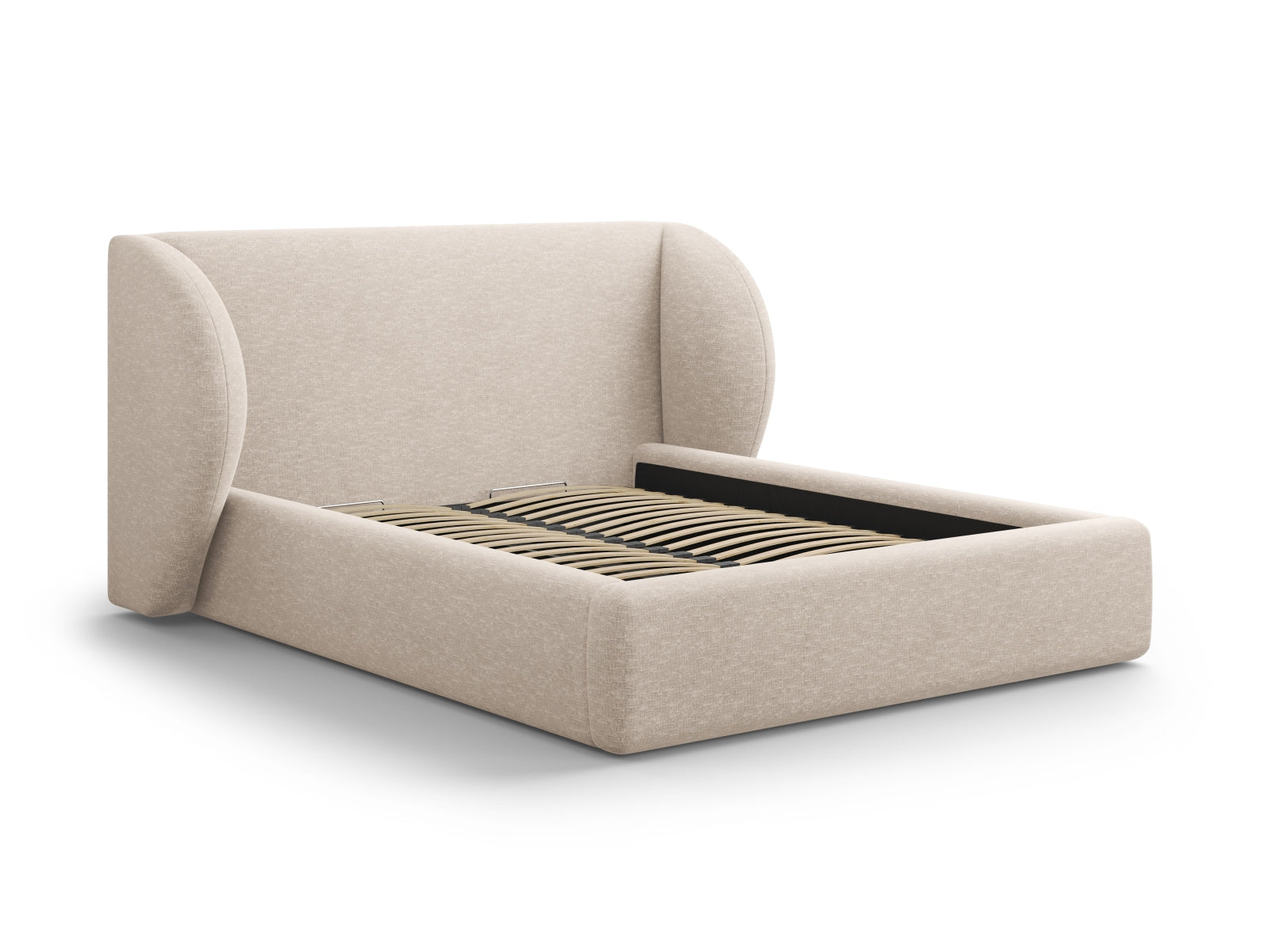 Miley Bett mit Stauraum und Headboard 140cm in Beige-Haga präsentiert im Onlineshop von KAQTU Design AG. Bett ist von Micadoni