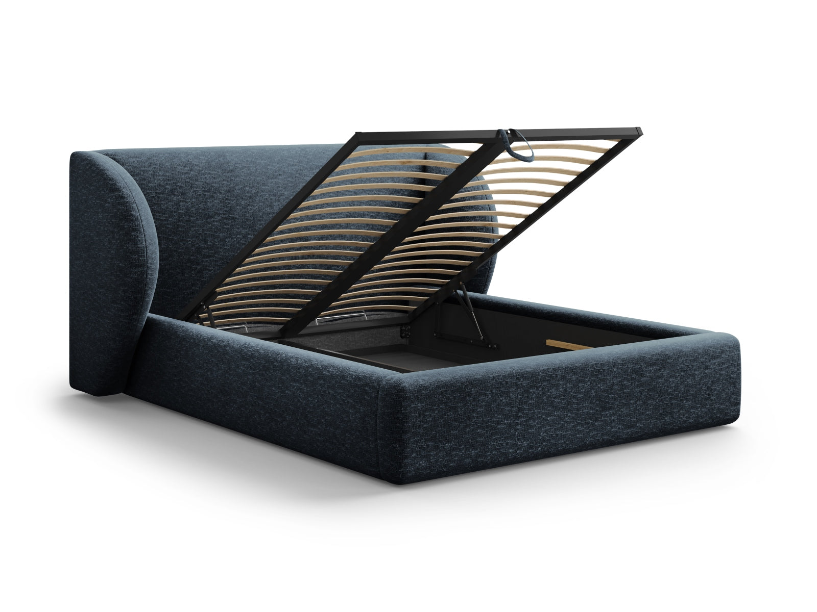 Entdecken Sie das Miley Bett von Micadoni: modernes Design, praktischer Stauraum und ein komfortables Headboard für erholsame Nächte.