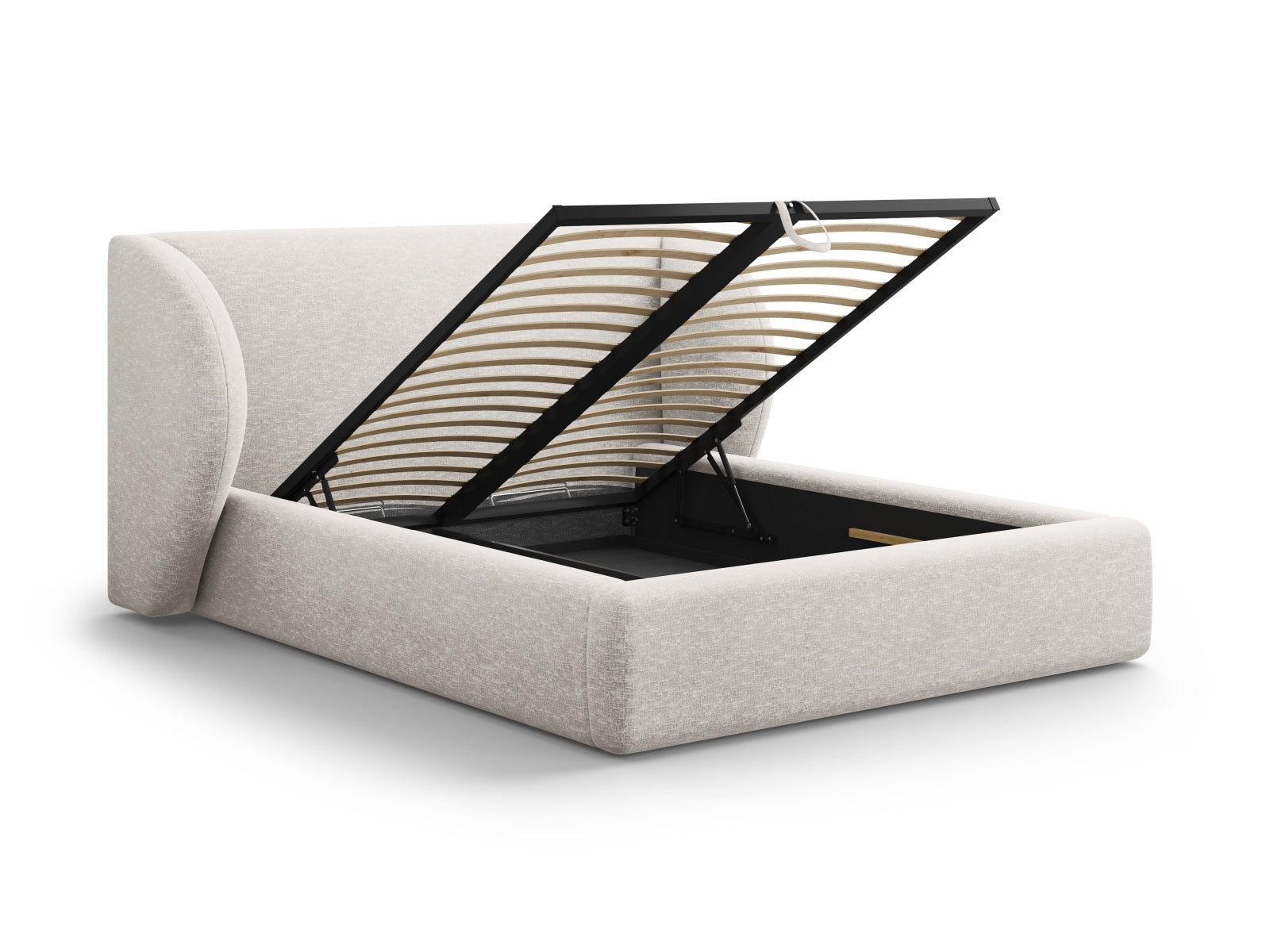 Entdecken Sie das Miley Bett von Micadoni: modernes Design, praktischer Stauraum und ein komfortables Headboard für erholsame Nächte.