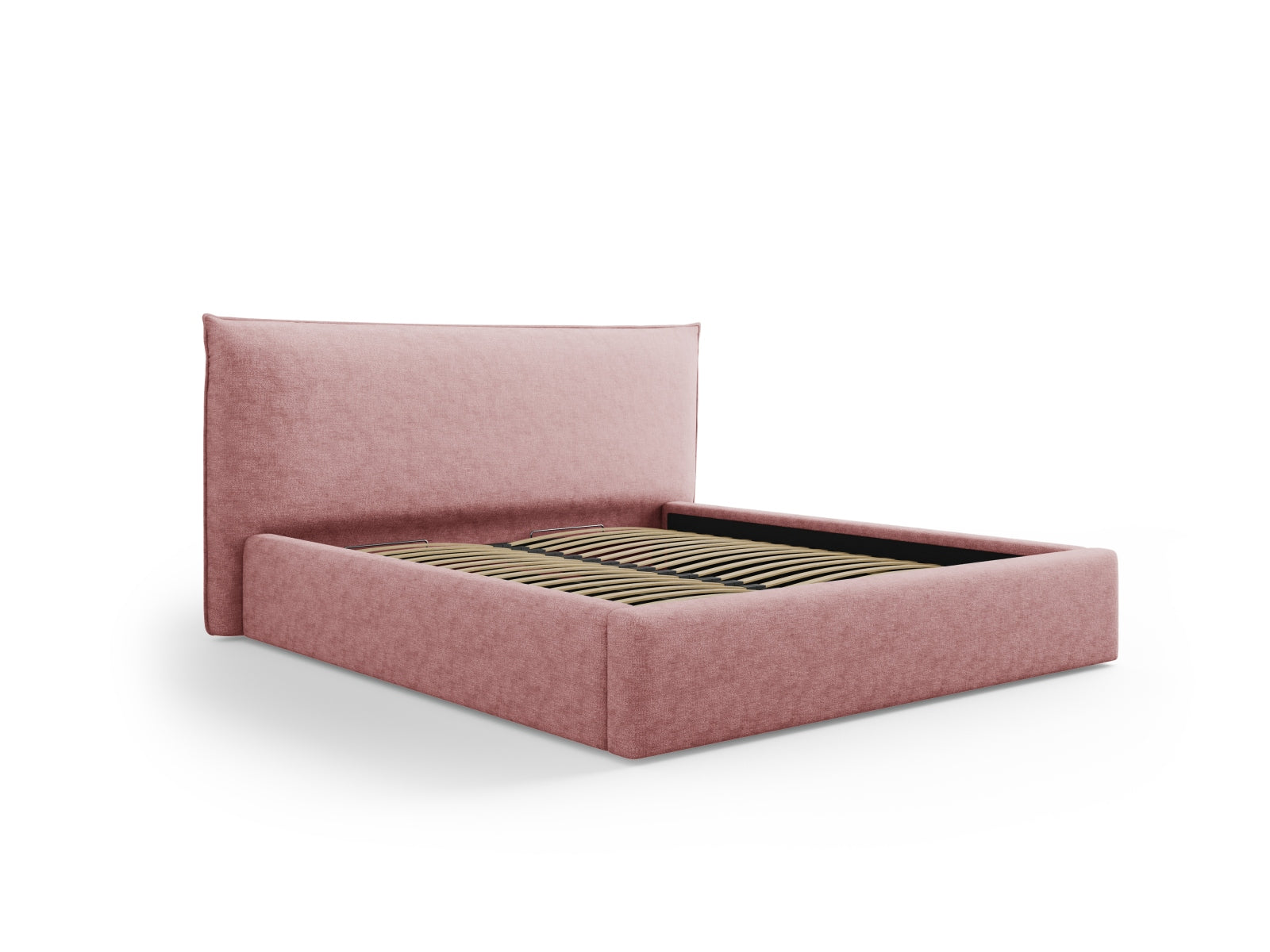 Entdecken Sie das stilvolle Kaelle Bett mit Stauraum und Headboard von Micadoni. Ideal für Komfort und Ordnung in Ihrem Schlafzimmer!