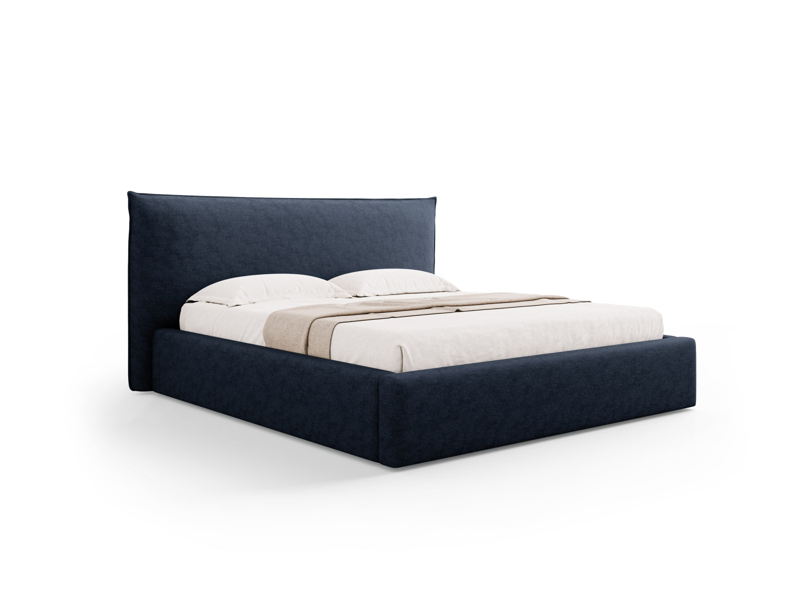 Kaelle Bett mit Stauraum und Headboard 180cm in Dark Blue präsentiert im Onlineshop von KAQTU Design AG. Bett ist von Micadoni