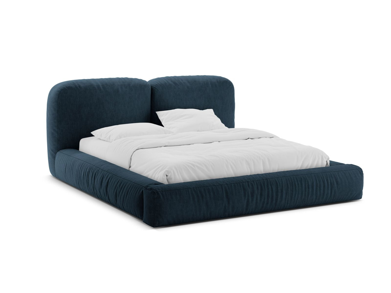 Martina Bett mit Stauraum mit Kopfteil 140cm in Blue Jeans-Boston präsentiert im Onlineshop von KAQTU Design AG. Bett ist von Micadoni
