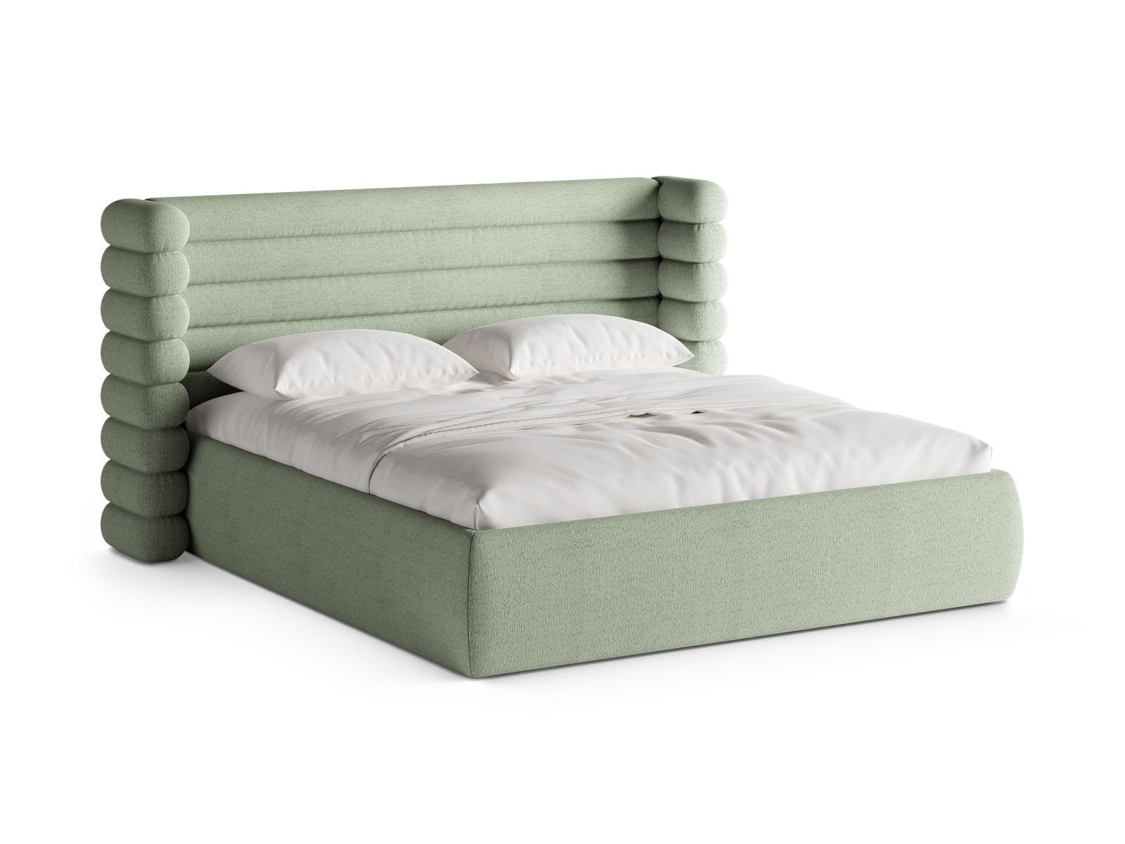 Mount Bett mit Stauraum mit Kopfteil 140cm in Mint-CORAL präsentiert im Onlineshop von KAQTU Design AG. Bett ist von Micadoni