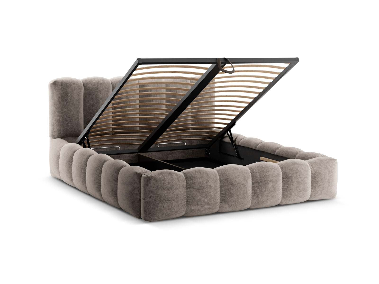 Erleben Sie das Lupine Bett von Micadoni: Elegantes Design, praktischer Stauraum und ein komfortables Headboard für erholsame Nächte!