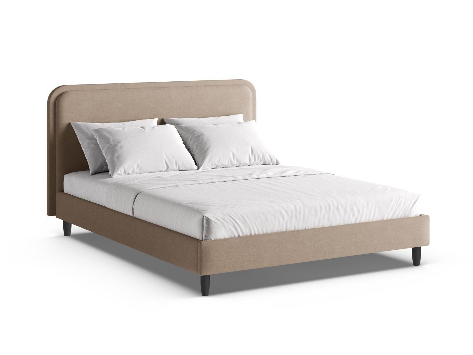 Aveline Bett mit Kopfteil 140cm in Sand-Wind präsentiert im Onlineshop von KAQTU Design AG. Bett ist von Micadoni
