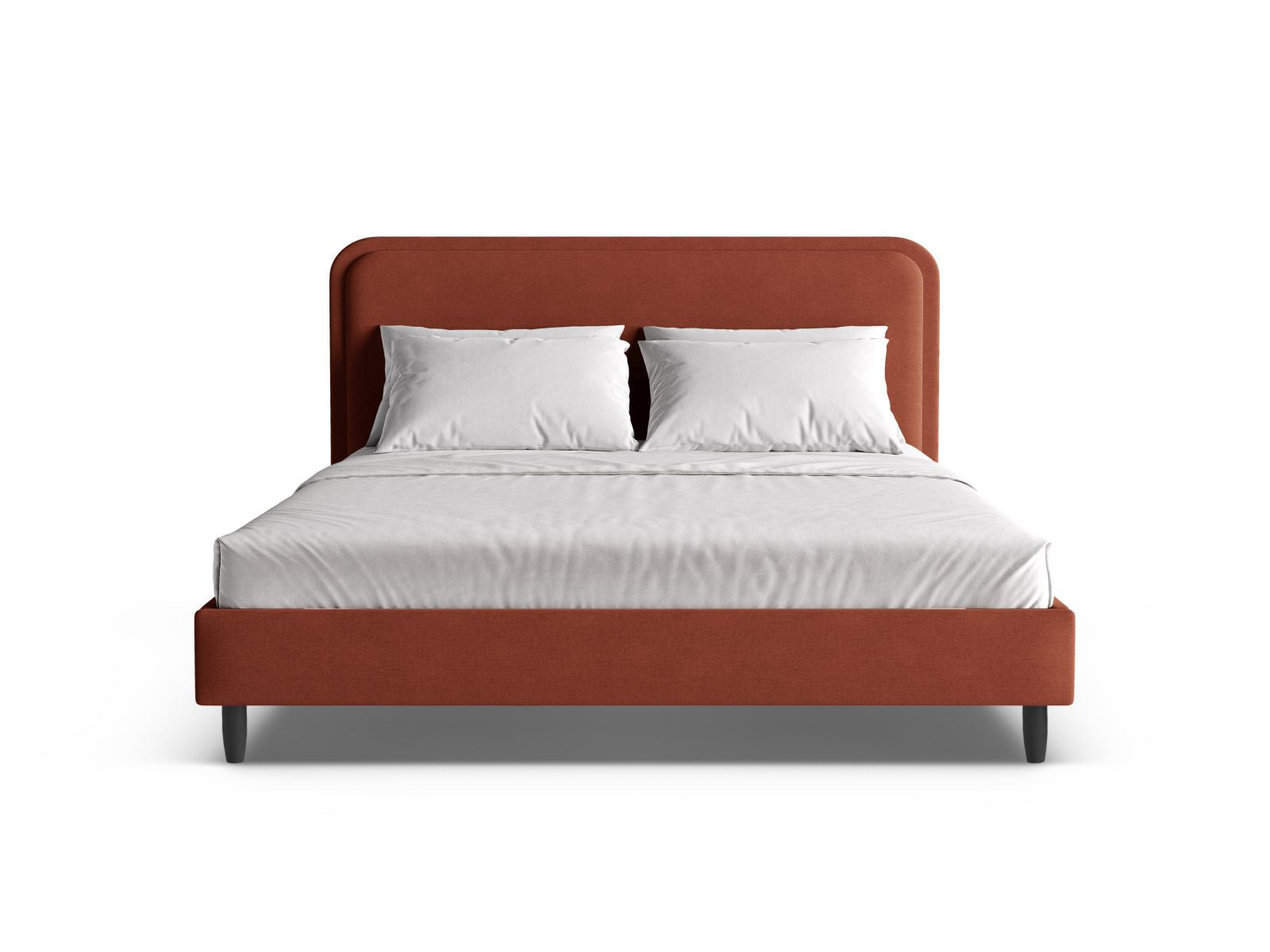Elegantes Aveline Bett mit 140 cm Kopfteil in Auburn-Wind, stilvoll und modern, ideal für jedes Schlafzimmer. Von Micadoni.