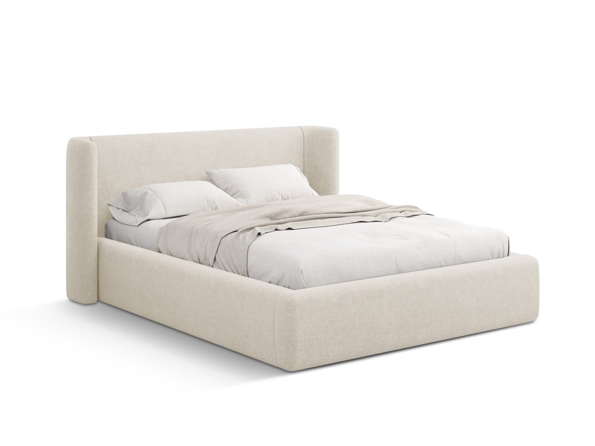 Jolene Bett mit Stauraum und Headboard 140cm in Light Beige-Wind präsentiert im Onlineshop von KAQTU Design AG. Bett ist von Micadoni