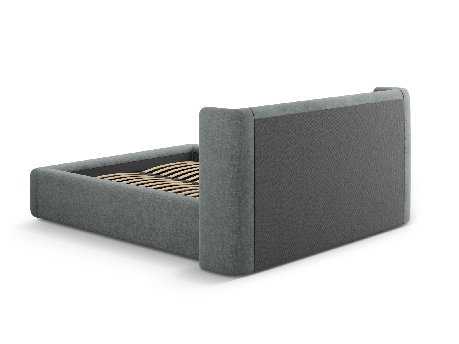 Jolene Bett mit Stauraum und Headboard in Dark Grey-Wind präsentiert im Onlineshop von KAQTU Design AG. Bett ist von Micadoni