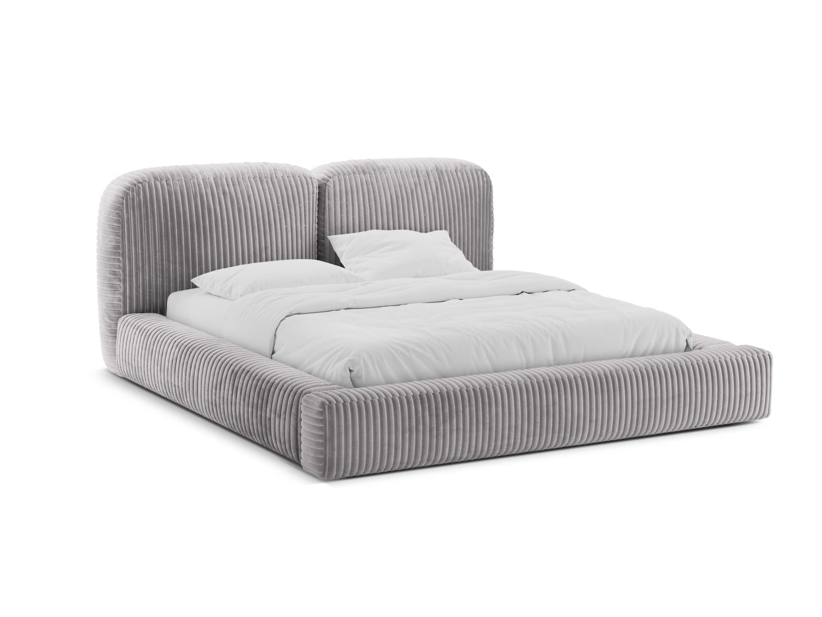 Martina Bett mit Stauraum mit Kopfteil 140cm in Light Grey-Tilia präsentiert im Onlineshop von KAQTU Design AG. Bett ist von Micadoni