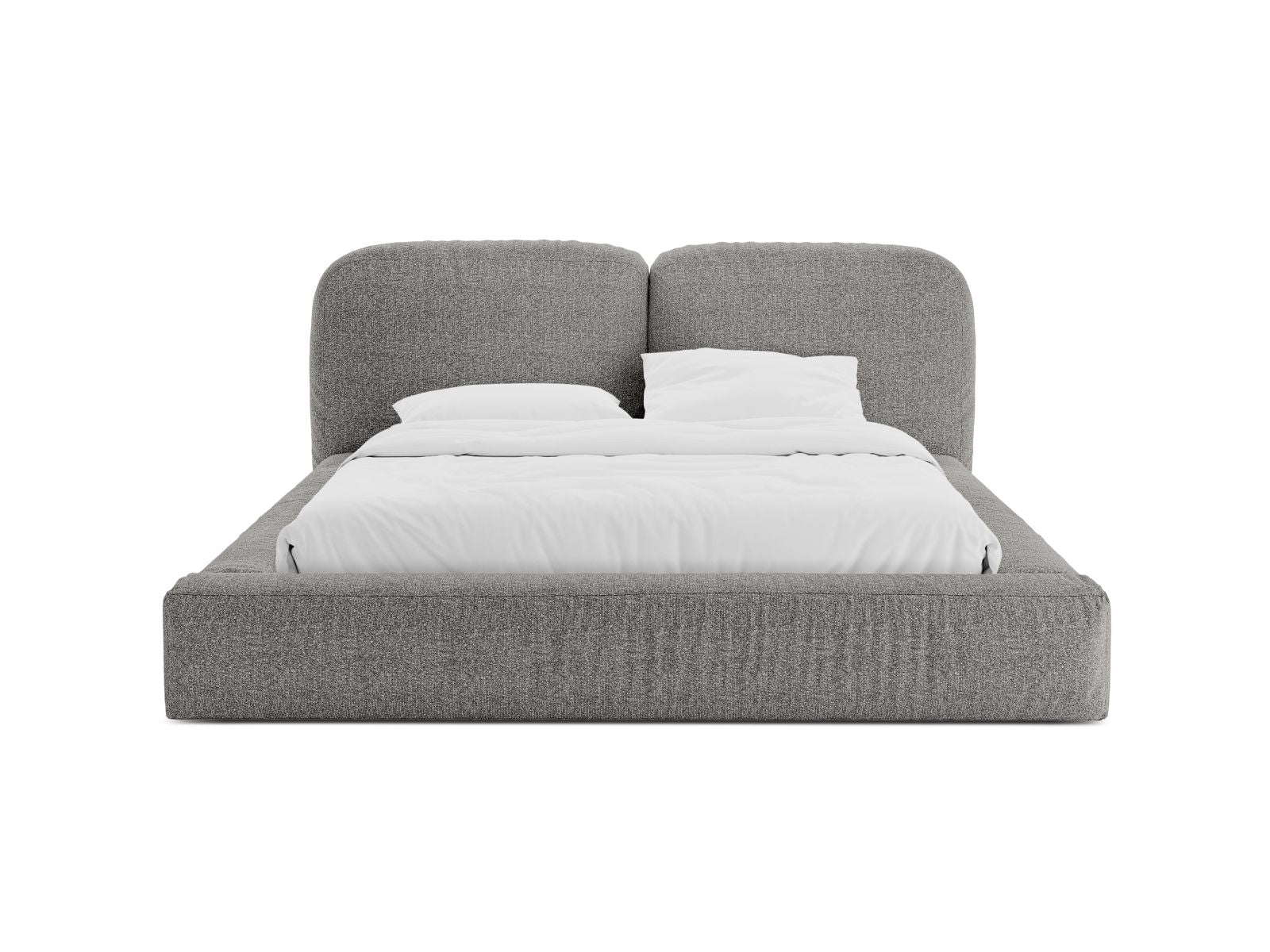 Elegantes Martina Bett mit 140 cm Breite, Stauraum und stilvollem Kopfteil in Graphit, ideal für moderne Schlafzimmer.
