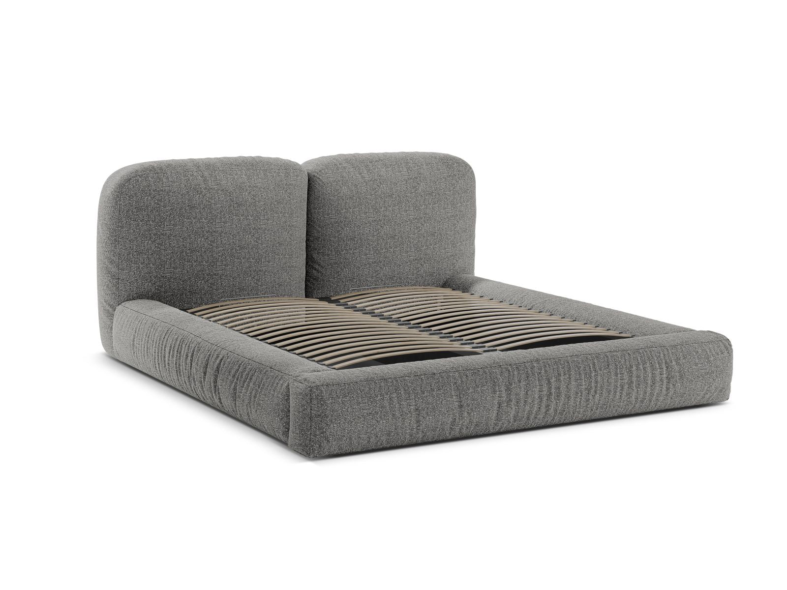 Elegantes Martina Bett in Graphit mit 140 cm Breite, bietet cleveren Stauraum und ein modernes Kopfteil für stilvolle Schlafzimmer.