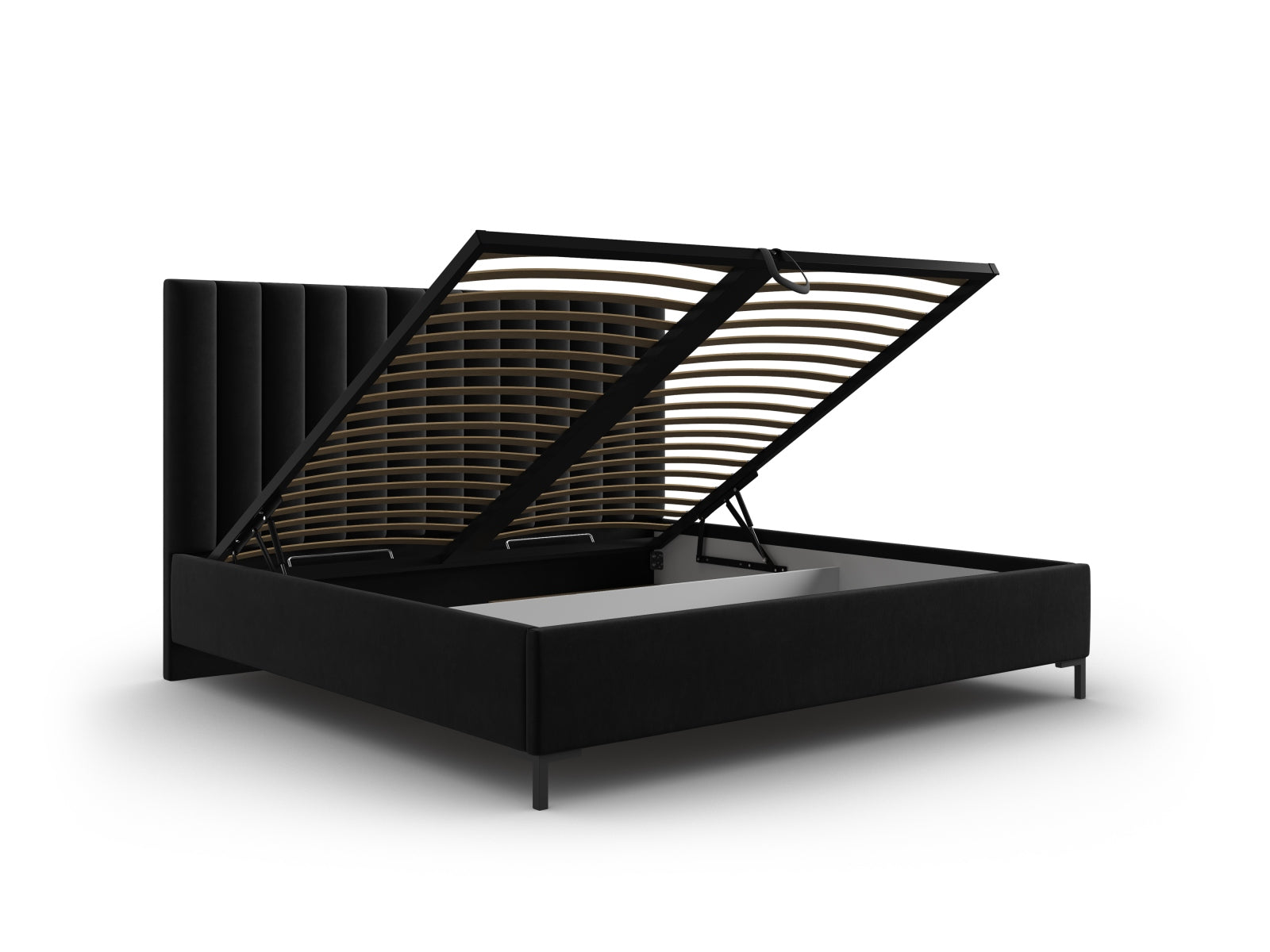 Entdecken Sie das stilvolle Allison Velour Bett von Micadoni – ideal für Ihr modernes Schlafzimmer, mit cleverem Stauraum und elegantem Kopfteil.