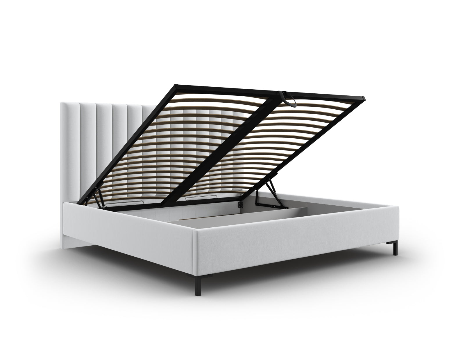 Erleben Sie das elegante Allison Bett von Micadoni – ein modernes Velourbett mit praktischem Stauraum und stilvollem Kopfteil für Ihr Schlafzimmer.