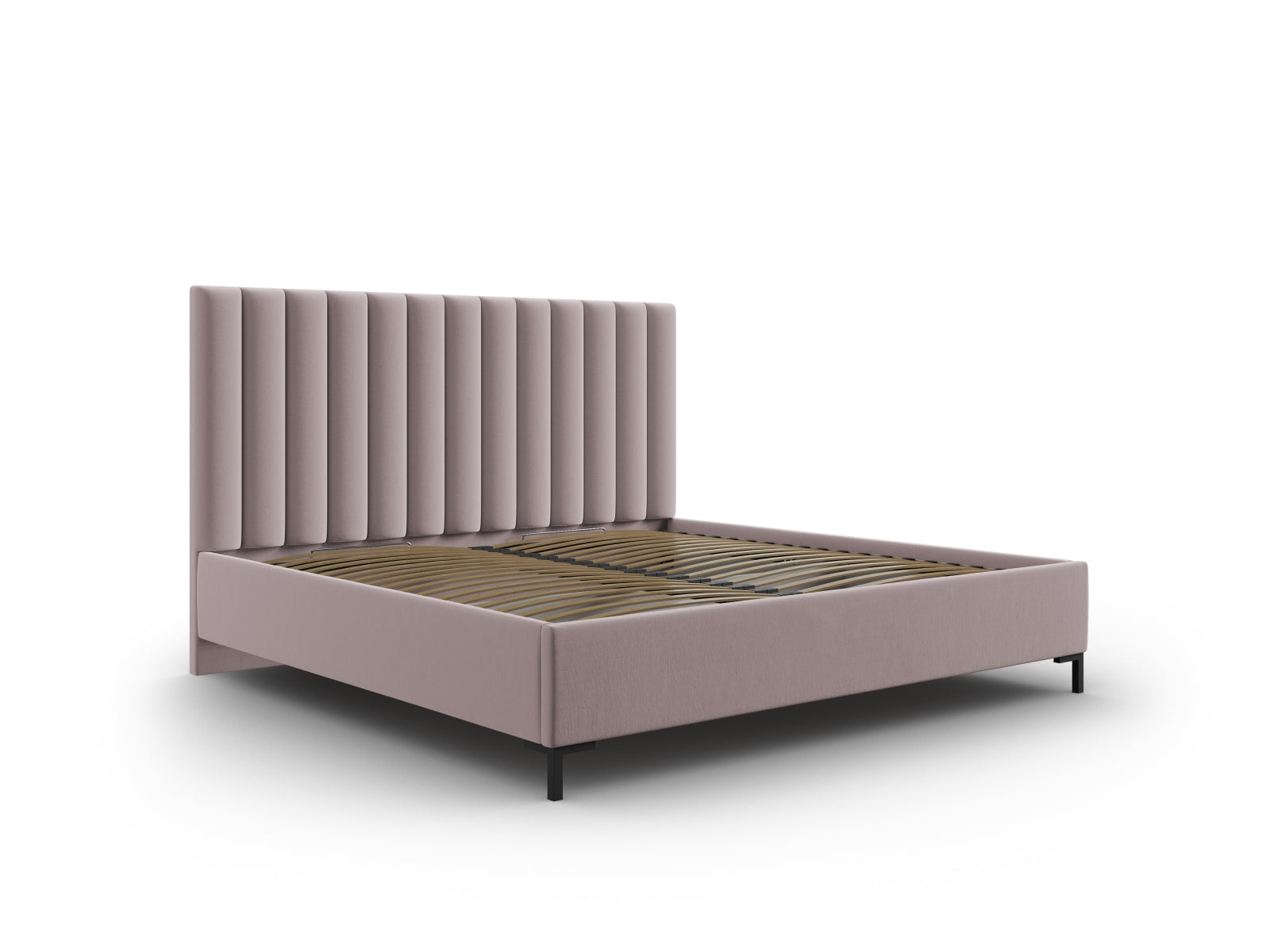 Entdecken Sie das stilvolle Allison Bett von Micadoni – ein modernes Velourbett mit cleverem Stauraum und elegantem Kopfteil für Ihr Schlafzimmer.